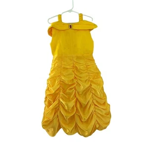 Princess Belle Girls Costume Yellow Dress Kids Halloween Costume Sz 110 (4/5 US) - Picture 1 of 6