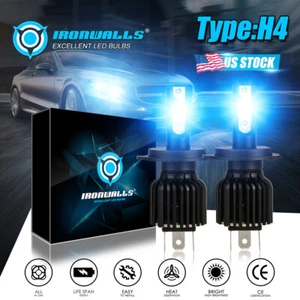 Blue H4 8000K LED Hi/Lo Beam Car & Truck Front Light Bulb Super Bright Headlight - Picture 1 of 12