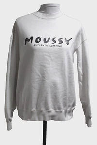 Damen Vintage Moussy authentische Kleidung Logo Eierschale Sweatshirt Größe kostenlos - Bild 1 von 7