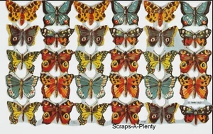 Mamelok English Vintage Style Scrap Die Cut - Colorful Butterflies 1761 - Picture 1 of 1