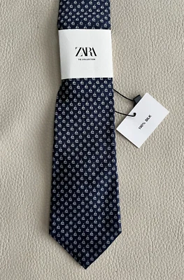 Corbata de hombre Zara estampado "Velero" 100% seda Foto 1 de 4