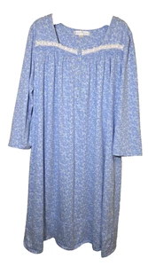 Eileen West Nightgown Floral 100% Cotton Blue Prairie Cottage Farmhouse XL 2019 - Picture 1 of 11