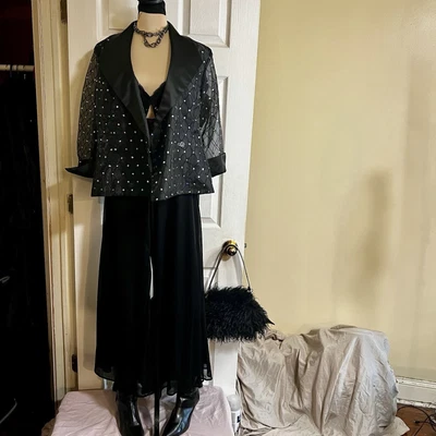 Sequin Sheer Satin Whimsygoth 90s Glam Statement JKT Party New Year’s Formal 14 - Image 1 of 4