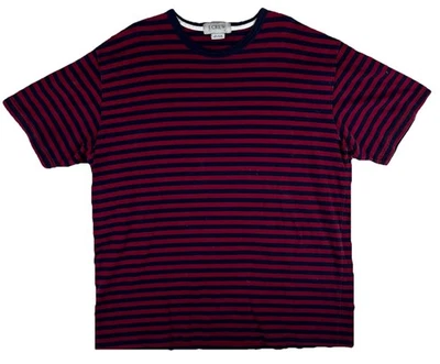 Camisa JCrew Grande Roja Negra Azul Rayas Algodón Pesado Otoño Otoño Universidad Preppy Foto 1 de 4