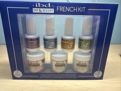 Kit francés de uñas ibd Dip & Sculpt - 7 piezas Preparación, base.activador, sellador, polvo Foto 1 de 4