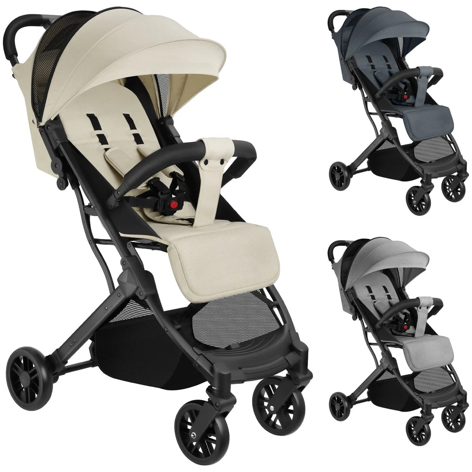 Kinderwagen klappbar Buggy Babywagen 5Punkt-Gurt Feststellbremse gummierte Räder - Bild 1 von 1