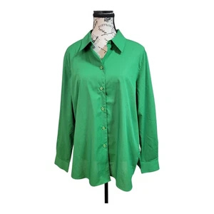 Blusa para mujer Foxcroft For Appleseed talla 18 con forma azul sin arrugas - Imagen 1 de 9