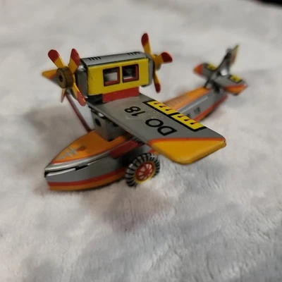 Vintage ZZ Germany Tin Toy Plane Airplane Seaplane Dornier 18 DO-18 - Image 1 of 4