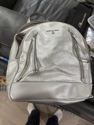Michael Kors Small Brooklyn Monogram Backpack Silver - Image 1 of 2