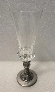 Peltro Pewter 90% Champagne Crystal Glass with Pewter Base Vintage Italy  - Picture 1 of 10