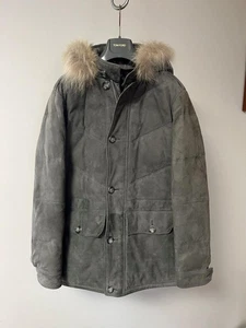 Used Tom Ford Cashmere Suede Leather Down Military Coat Jacket Mens Size 44 - Picture 1 of 8