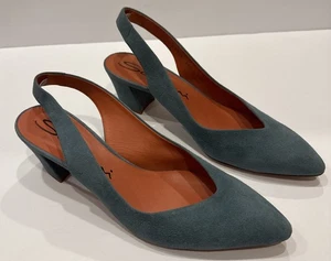 Zapatos de salón Santoni Afrodi de gamuza con cordones en muy buena condición - gamuza turquesa. EUR Talla 40.5 US 9.5 - Imagen 1 de 19