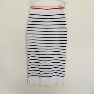 On 34th Macys Women White Navy Nautical Striped Sweater Midi Pencil Skirt XS NEW - Picture 1 of 12