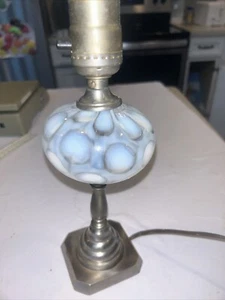 Vintage  Fenton Coin Dot Brass Table Lamp - Picture 1 of 5