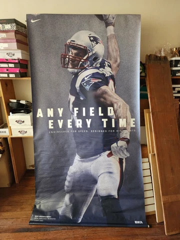 Rob Gronkowski NIKE Patriots HUGE VINYL Roll up Banner Poster 94" x 48".  7ft Cover