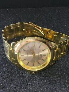 Men's Gold Tone Light Weight Quartz Watch - Picture 1 of 3