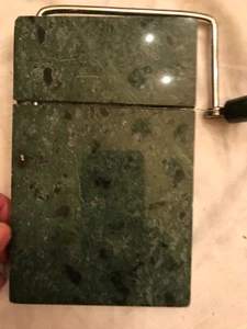 GREEN Marble Cheese Slicer Cutting Board Steel Wire 8" x 5" - Picture 1 of 3