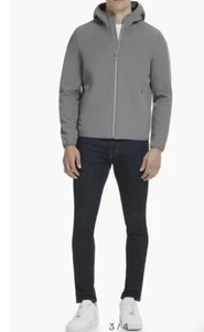GUESS Men's Softshell Long Sleeve Hood Jacket Sz M Charcoal( Gray ) Color - Picture 1 of 11