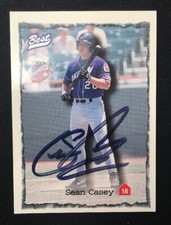 SEAN CASEY 1997 BEST AUTOGRAPHED SIGNED AUTO BASEBALL CARD 57 AKRON AEROS