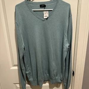 Herren Jcrew Baumwolle Merino meergrün V-Ausschnitt XL Neu mit Etikett! - Bild 1 von 5
