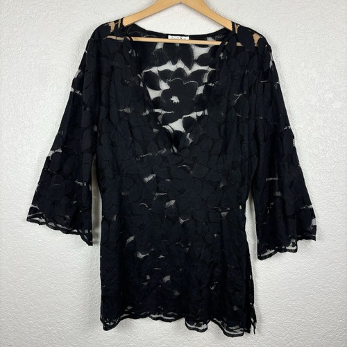 VETEMENTS Abito donna Ostinee pizzo taglia XL nero trasparente stravagante scuro romantico strega