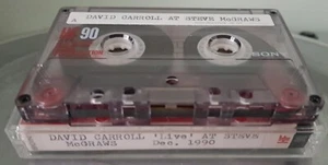 used Sony HF90 blank cassette tape (has label David Carroll Live at McGraws '90) - Picture 1 of 2