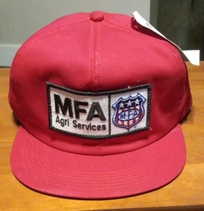 Vintage MFA Agri Services Adjustable Winter Trucker Hat Red Patch K Products - Picture 1 of 11