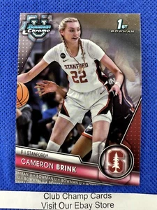 2024 #75 Cameron Brink Bowman University Chrome Basketball 1st Stanford - Picture 1 of 2