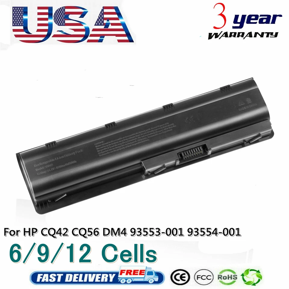Batería CQ42 CQ56 para HP Pavilion dv7 dv6 dv5 g6 g7 dm4 G72 593553-001 G62 G42 Foto 1 de 4
