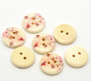 Pkg of 20 BUTTERFLY 2-hole 5/8" (15mm) Wooden Buttons Craft Scrapbook (1844) - Picture 1 of 3