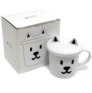 SoftBank's Famous Dog Mug Coffee Tea Cup Shiba INU Japan OTOSAN Ceramic Lid Rare - Picture 1 of 12