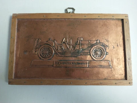 Copper Art Hand Tooled 1912 Mercer Runabout dated 1977 wall hanger Cover