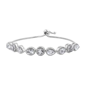 Sterling Silver Petalite Bracelet Polished With Rhodium. - Picture 1 of 3