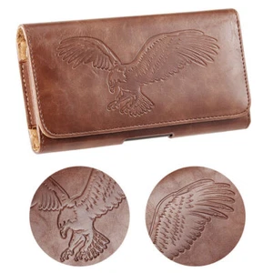 American Eagle Leather Phone Pouch Case Belt Clip Holster For iPhone 16 Pro / 16 - Picture 1 of 6