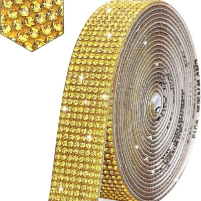 Tira autoadhesiva de 5 yardas de cinta de diamantes de imitación de cristal para decoración de automóviles Foto 1 de 4