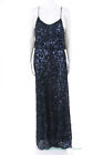 Slate & Willow Womens Midnight Courtney Blouson Sequin Gown Blue Size 6 10273818