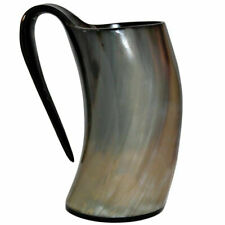 BUFFALO HORN GAME OF THRONE MEDIEVAL DRINKING ALE CUP MUG 6"
