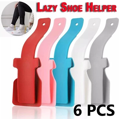 6pcs Lazy Shoe Helper Handled Easy Lifting Helper On&Off Shoe Horn Curve Design - image 1 of 4