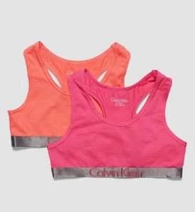 Pack 2 bra bralette girls baby girl CK CALVIN KLEIN item G80G800069 2 PACK BRALE - Picture 1 of 5