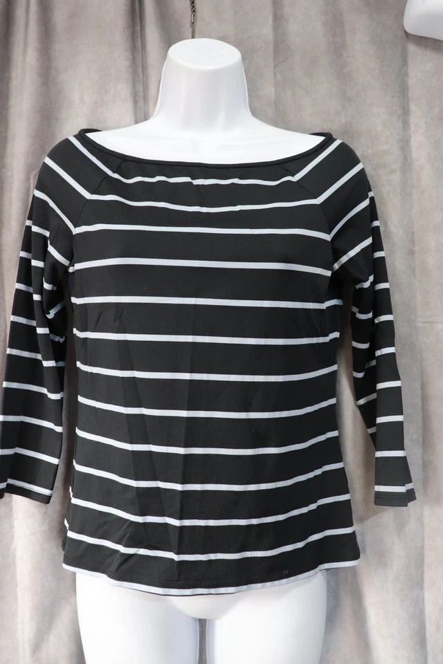 Top de mujer Guess Collection negro azul a rayas manga larga talla pequeña Foto 1 de 3