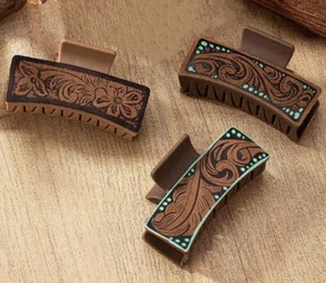 Hair Clips for Women 4" Western Large Leather Claw Clips for Thick Long Hair ... - Picture 1 of 7