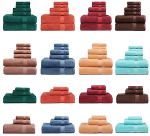 100% Combed Cotton Towel Set: Bath Towel, Hand Towel & Face Washer Sets - Picture 1 of 84