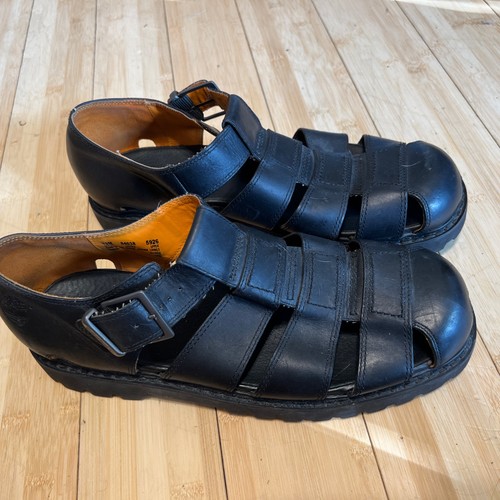 Sandali da pescatore Timberland uomo taglia 13 M eleganti comodi in pelle nera