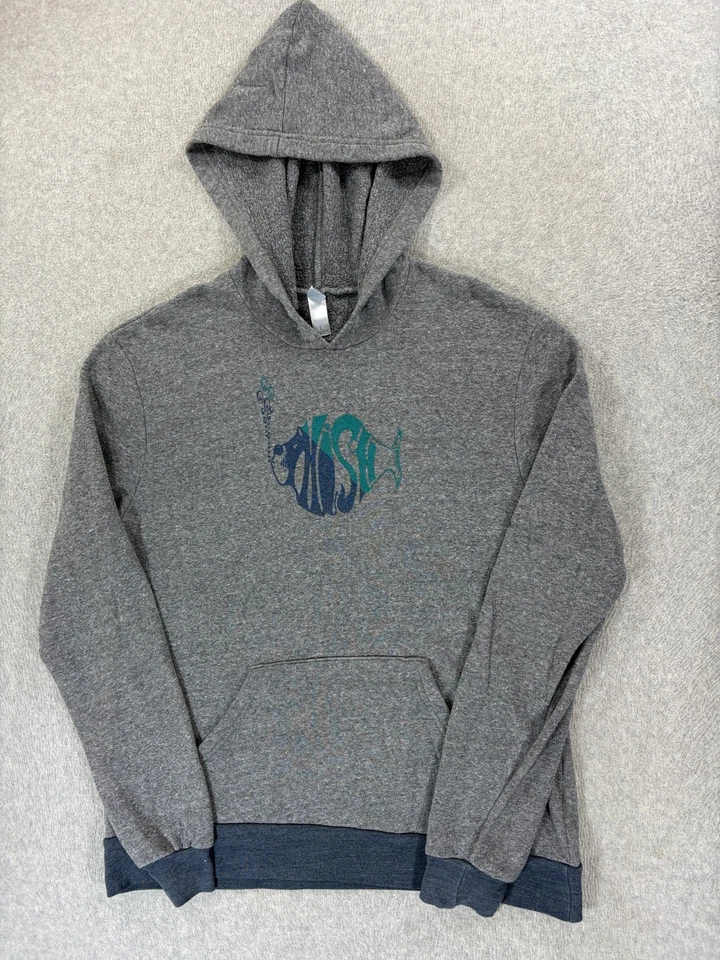 Винтажная толстовка с капюшоном 2000-е концертный логотип фиш (мужская большая) серая - Изображение 1 из 4