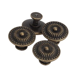 4 PC Cabinet Pulls Antique Bronze Drawer Dresser Cupboard Knobs Handles with MM - Picture 1 of 4