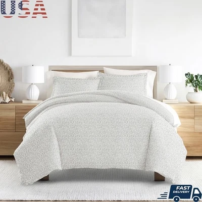 Microfiber Duvet Cover Set Hypoallergenic Cozy Easy Care 3-Piece Bedding Set New - Image 1 of 4