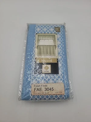 Salem Kitchen Curtain - Light Blue w/Lace Trim 36" In - Lorraine Home Fashions - Image 1 of 4