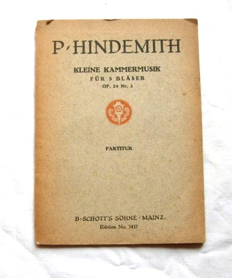 Paul Hindemith Kleine Kammermusik for Brass Op 24 No 2 Schott 3437 Study Scores  - Image 1 of 3