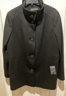 I.N.C.女式领经典汽车外套,黑色,XX-大号开衩口袋全新带标签 — 第 1/4 张图片