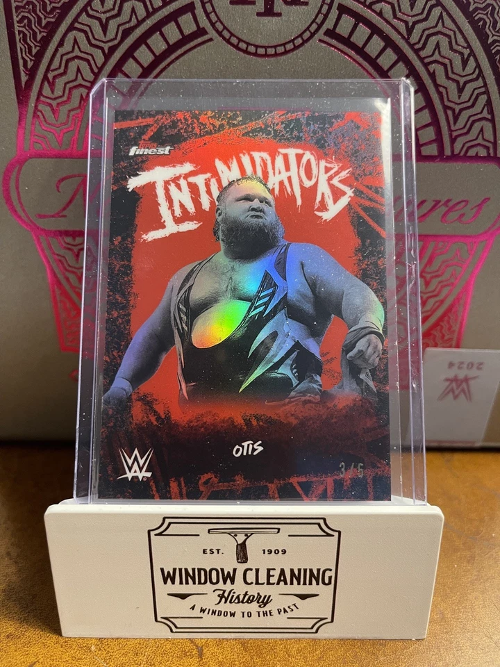 2025 Topps Finest WWE Otis Intimidators RED REFRACTOR /5 - Image 1 of 2